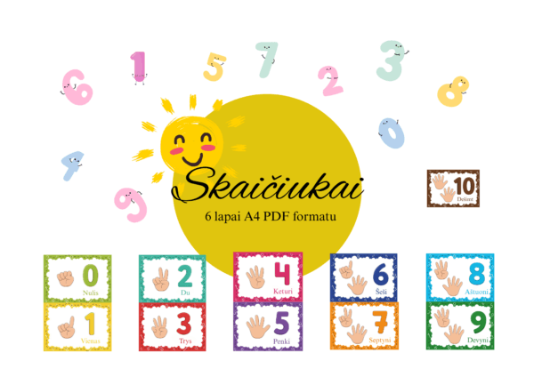 Kortelės  „Skaičiukai”