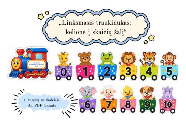 „„Linksmasis traukinukas kelionė į skaičių šalį“